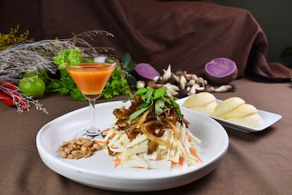 Vegetales con frutos secos.