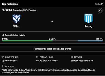 Vélez recibe a Racing este sábado; el minuto a minuto está disponible en canchallena.com