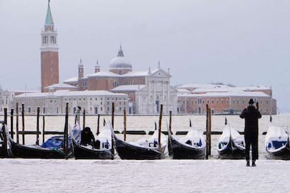 Venecia, una de las ciudades europeas que se cubrieron de blanco