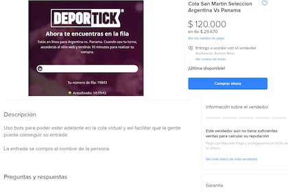 venta de entradas para ver a la selección Argentina