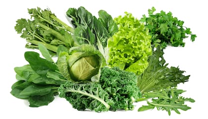 Verduras de hojas verdes.