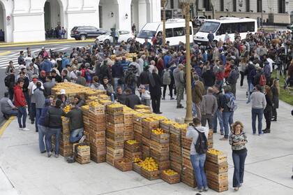 El verdurazo en Plaza de Mayo