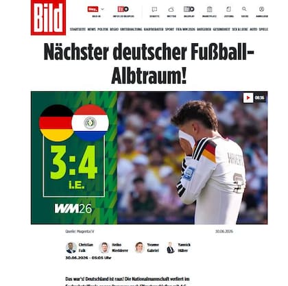 "Vergüenza": los medios de Alemania no dan crédito a la eliminación del Mundial ante Paraguay.