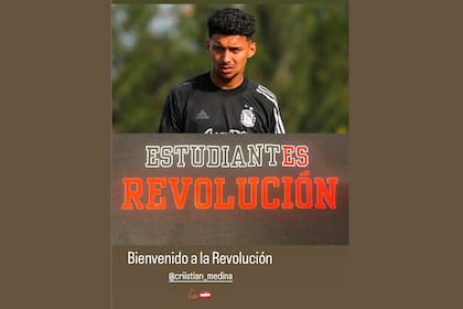 Verón le dio la bienvenida a Medina en Instagram, pero oficialmente Estudiantes aún no puede hacerlo.