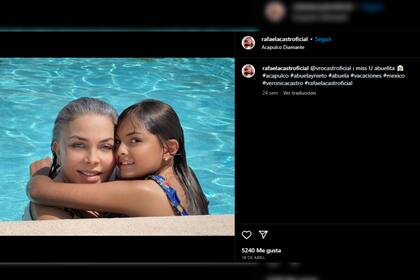 Verónica Castro se muestra muy unida a su nieta, Rafaela (Foto Instagram @rafaelacastroficia)