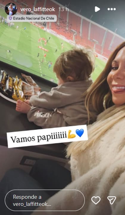 Verónica Laffitte se mostró con Joaquín Gago en la tribuna del Estadio Nacional de Chile