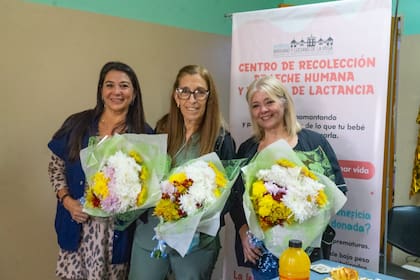 Verónica Moreira , Claudia Díaz y Verónica González, miembros del equipo del Centro de Recolección de Leche Materna del Hospital de Moreno