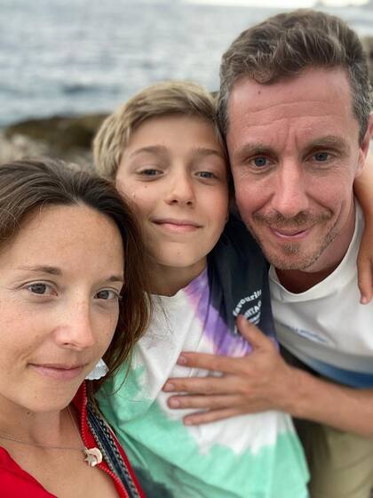 Verónica Potocko junto a su marido, Lucas Pedace, y su hijo Alexander (13)