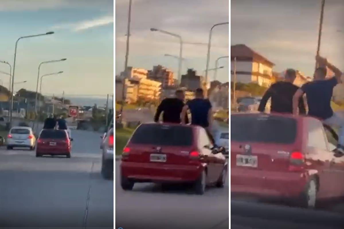 Viajaban sobre el techo del auto desde playas del sur en Mar del Plata