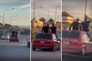 Viajaban sobre el techo del auto desde playas del sur en Mar del Plata