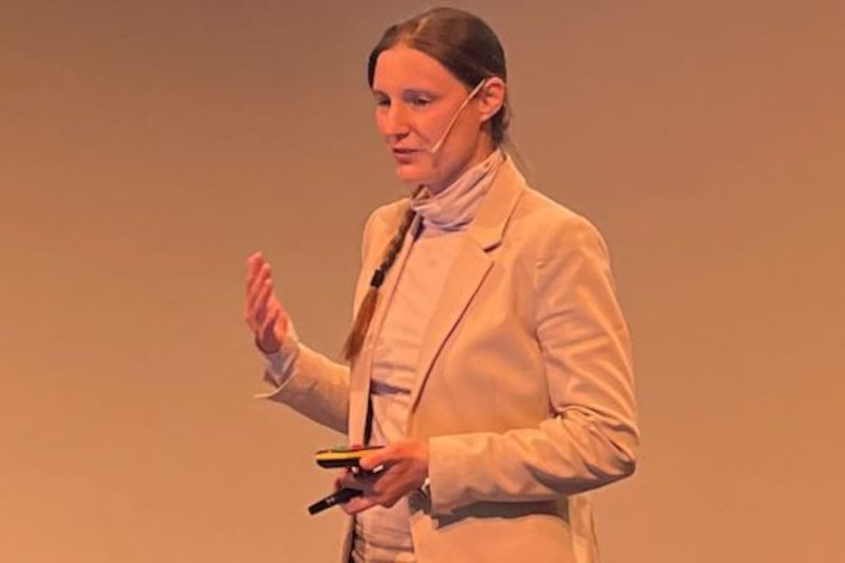 Viazovska, en marzo, durante la primera de las Conferencias Alice Roth que organiza el ETH Zürich