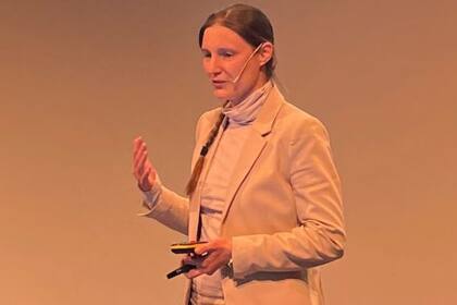 Viazovska, en marzo, durante la primera de las Conferencias Alice Roth que organiza el ETH Zürich