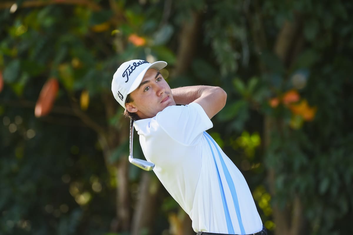 Vicente Marzilio uno de los golfistas argentinos que se ubica en el top tres tras la tercera vuelta y afronta la última ronda con chances de quedarse con el LAAC 2022