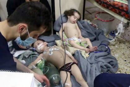 Víctimas del ataque en Ghouta