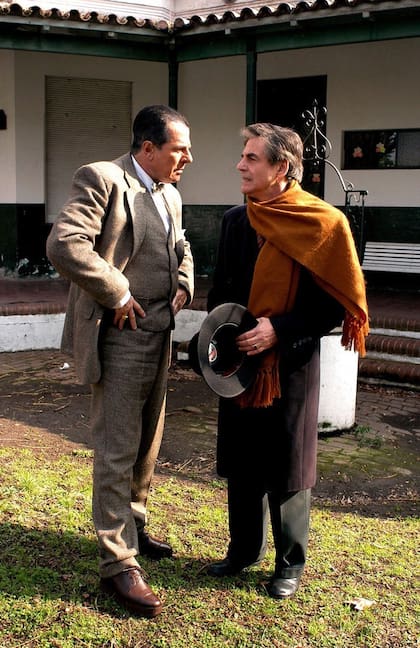 Víctor Laplace, que interpretaba a Perón, junto Raúl Rizzo