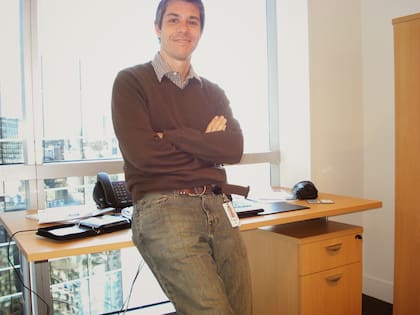 Víctor Valle en su primer día de trabajo en Google Argentina