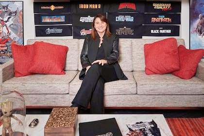 Victoria Alonso en su momento de mayor responsabilidad como productora top de los estudios Marvel