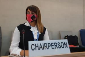 Victoria Donda en la 14º sesión del Foro sobre Cuestiones de las Minorías, en Ginebra