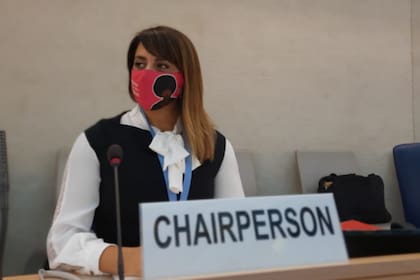 Victoria Donda en la 14º sesión del Foro sobre Cuestiones de las Minorías, en Ginebra