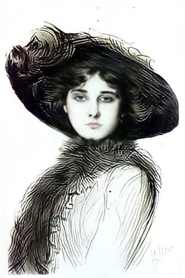 Victoria retratada en la época de su casamiento. Había conocido a Monaco en 1907.