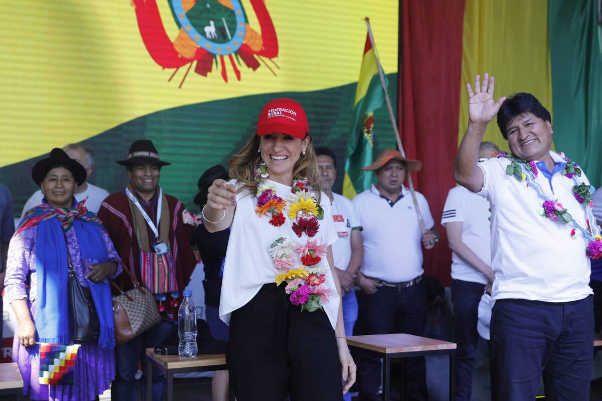 Victoria Tolosa Paz encabezó un acto junto a Evo Morales.