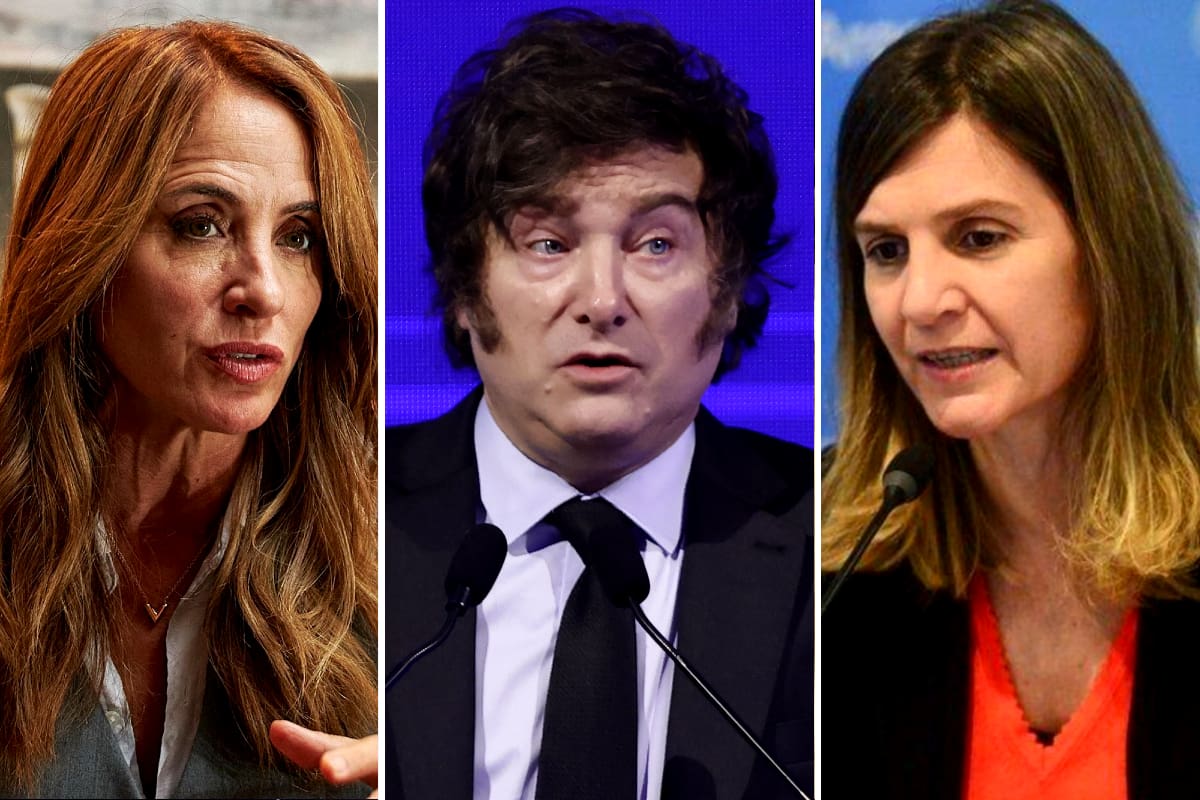 Victoria Tolosa Paz, Javier Milei y Fernanda Raverta