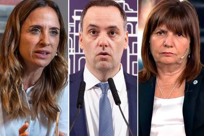 Victoria Tolosa Paz, Manuel Adorni y Patricia Bullrich