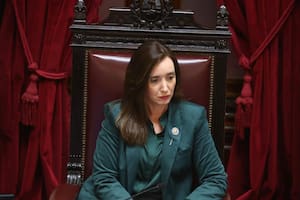Victoria Villarruel durante el debate del proyecto de movilidad jubilatoria en el Senado de la Nación