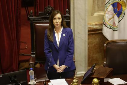 Victoria Villarruel, en el inicio de sesión en el Senado de la Nación