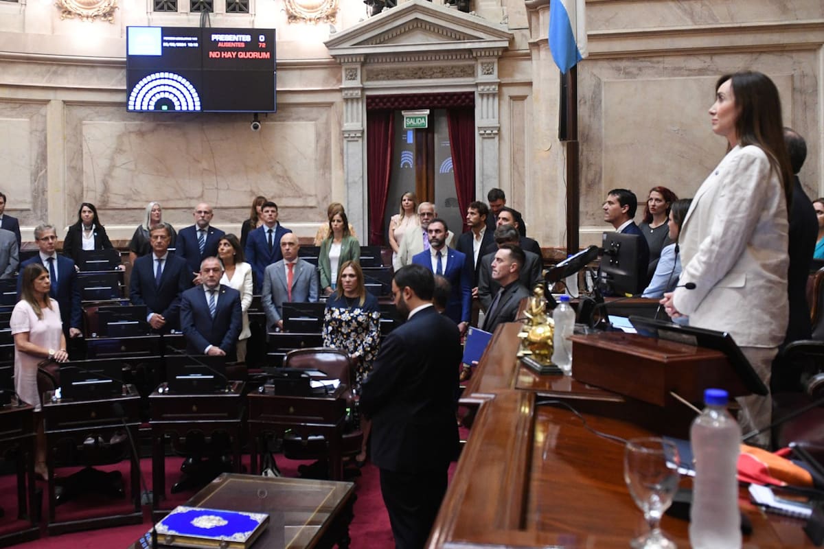 Victoria Villarruel en la Sesión preparatoria del Senado