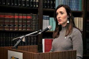 Victoria Villarruel, hoy, en el Colegio de Abogados, volvió a tomar distancia de Milei sobre la postulación de Lijo