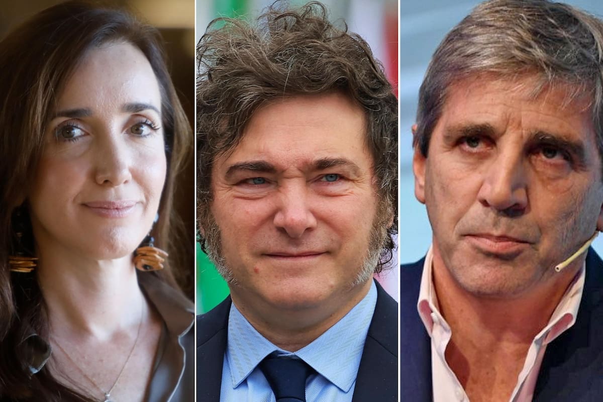 Victoria Villarruel, Javier Milei y Luis Caputo