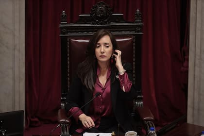 Victoria Villarruel, la titular del Senado, donde La Libertad Avanza tiene actualmente apenas siete legisladores propios