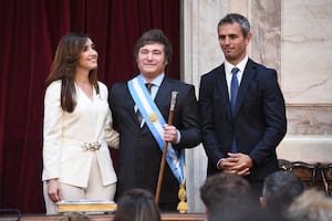 Victoria Villarruel, titular del Senado; Javier Milei y Martín Menem, presidente de la Cámara de Diputados