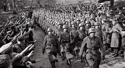 Victoriosa entrada de las tropas nazis en Polonia en 1939