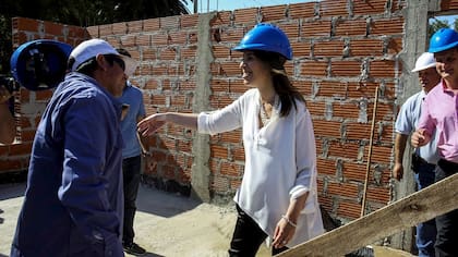 Vidal, ayer, en Gral. Madariaga, en una obra de viviendas