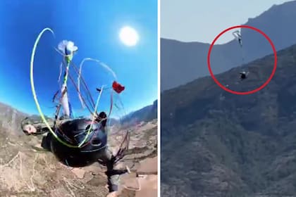 Video: Se enredó en su paracaidas y filmó la maniobra que hizo en el aire para salvar su vida
