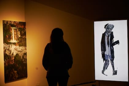 Videoinstalación de Agustín Sirai con uno de sus "muertos vivos"