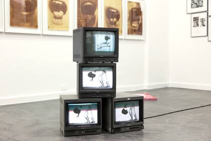 Videoinstalación de Silvia Rivas y los afiches de "Bocanada", de Graciela Sacco