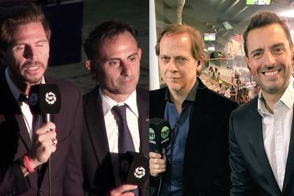 Vignolo y Latorre, relatores de Fox Sports Premium, Matías Martín y Giralt, de TNT Sports