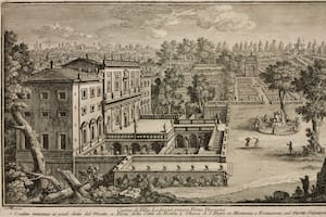 Villa Ludovisi, en Roma, Italia, en un grabado de Giuseppe Vasi