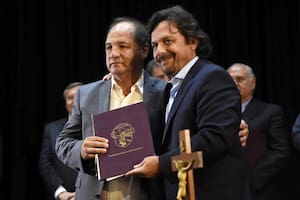 Villada, con Sáenz, cuando asumió como ministro de Gobierno de Salta
