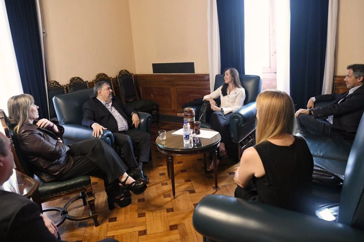 Villarruel con los referentes del kirchnerismo en el Senado
