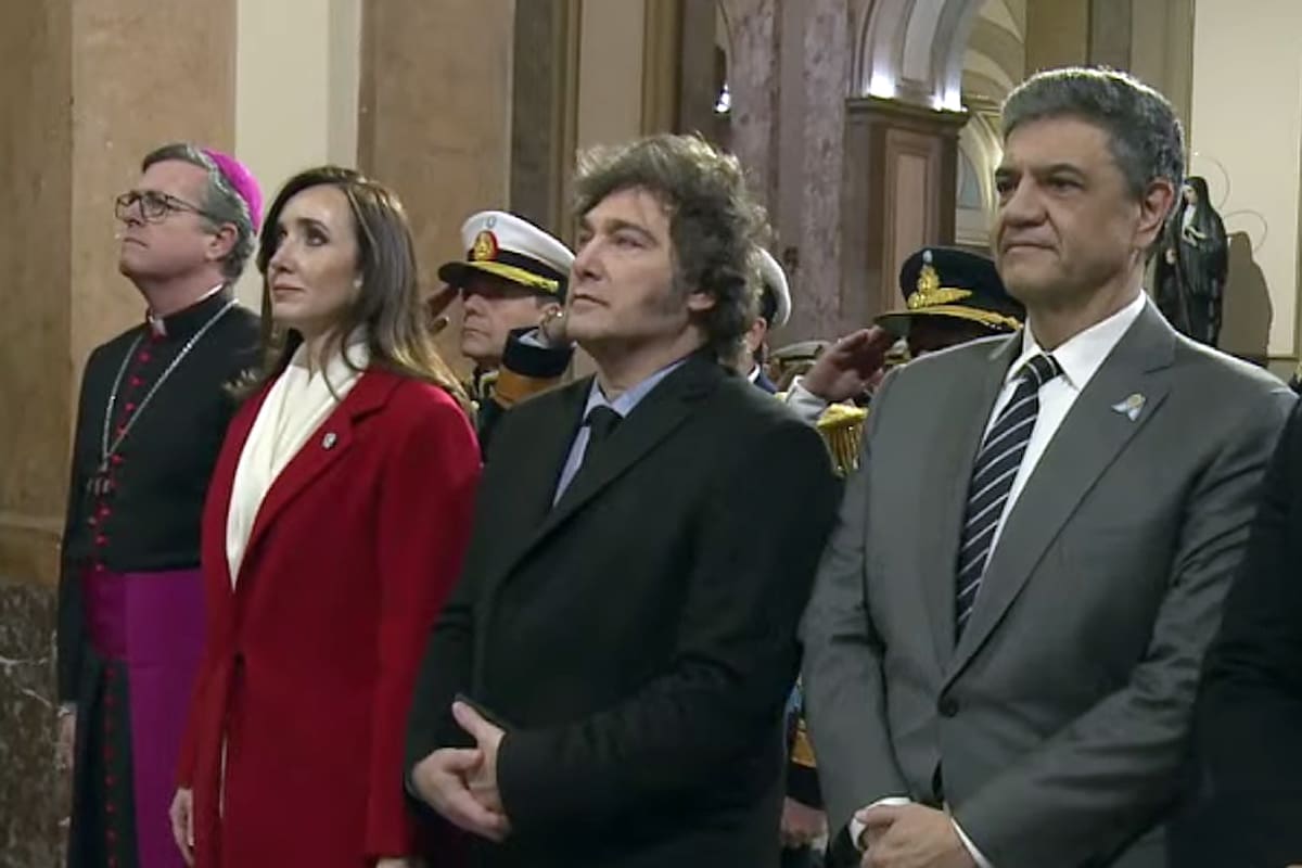Villarruel, Milei y Jorge Macri, en el acto por el 9 de julio del año pasado