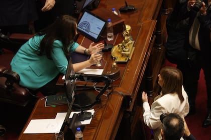 Villarruel y Bullrich en la sesión de jura de los nuevos senadores