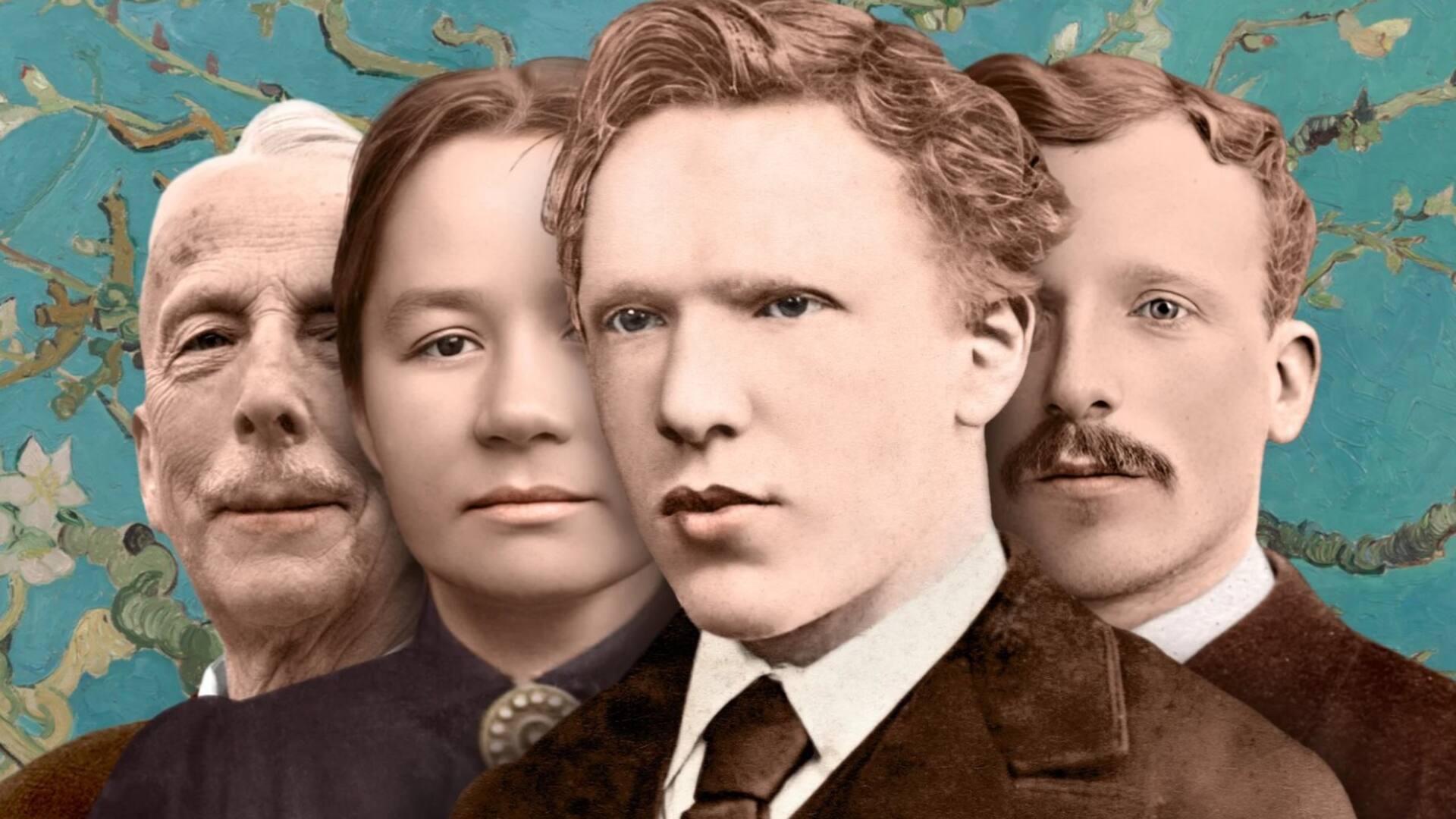 Vincent Willem van Gogh, "el ingeniero", a la izquierda, junto a sus padres y su tío, el artista de quien heredó el nombre