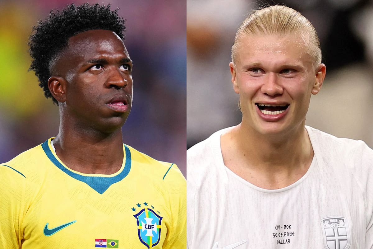 Vinícius Jr. y Erling Haaland, figuras de Brasil y Noruega, se verán las caras en los octavos de final del Mundial 2026