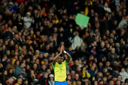 Vinicius Junior, una de las figuras de la selección de Brasil (AP Foto/Jose Breton)