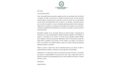 Violencia escolar en Córdoba: un alumno atacó a un preceptor con agua hirviendo.