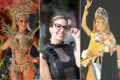 Virginia Gallardo como bailarina de comparsa, en una producción con La Nación y cuando se consagró como Reina de la Naranja en Bella Vista, Corrientes